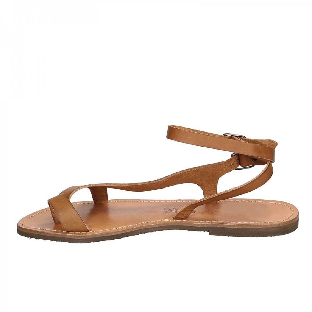 Lartigiano Del Cuoio Sandali infradito artigianali da donna in pelle color cuoio Saldi