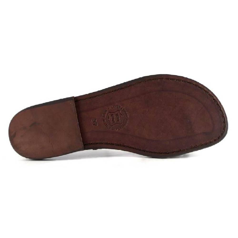 Lartigiano Del Cuoio Sandali donna realizzati a mano in pelle color testa di moro Acquista Ora