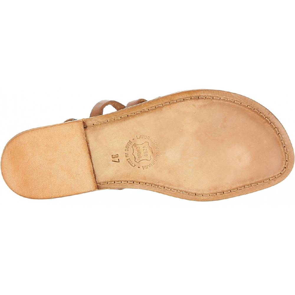Lartigiano Del Cuoio Sandali infradito alla schiava in pelle color cuoio Consegna Veloce