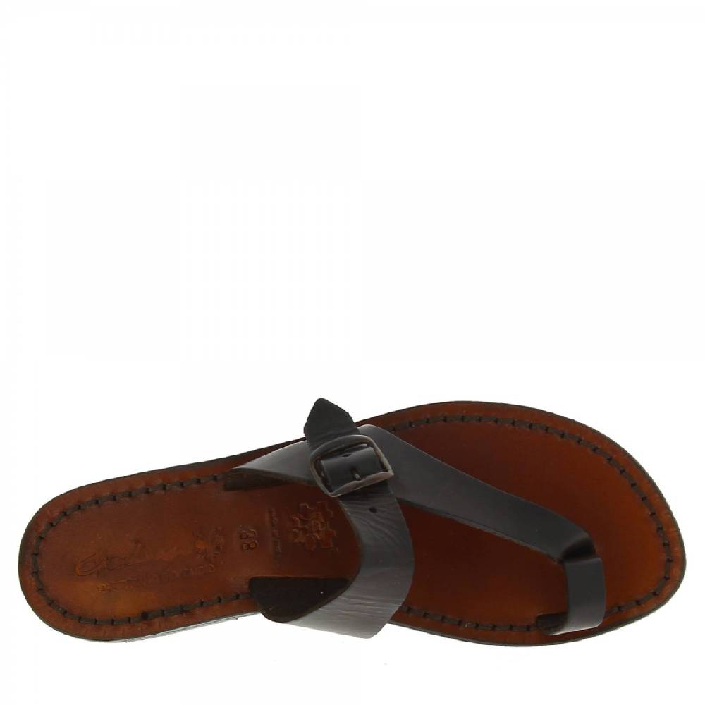 Lartigiano Del Cuoio Ciabatte infradito artigianali donna in pelle marrone Promozione Limitata