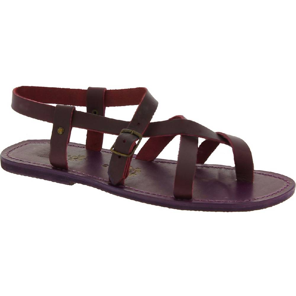 Lartigiano Del Cuoio Sandali uomo in cuoio artigianali in pelle color viola