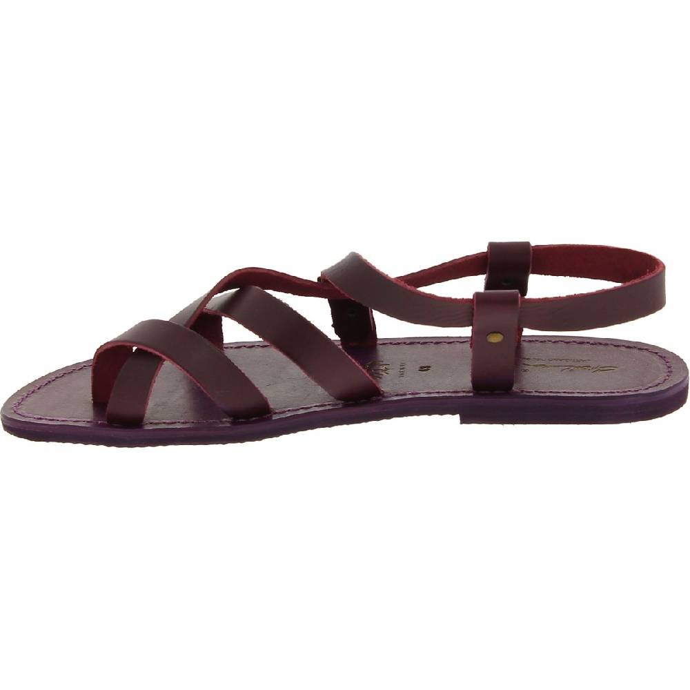 Lartigiano Del Cuoio Sandali uomo in cuoio artigianali in pelle color viola Sconto