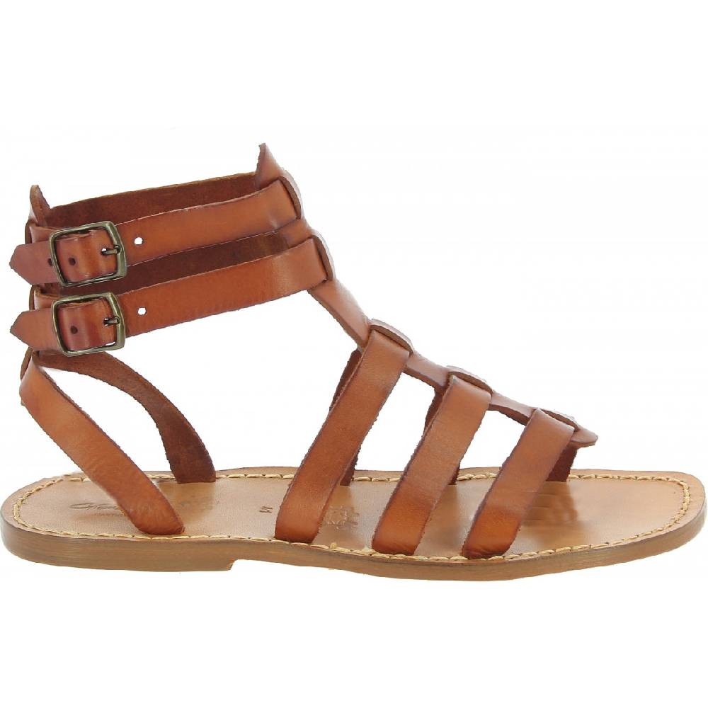 Lartigiano Del Cuoio Sandali romani da uomo in pelle color cuoio antico Online