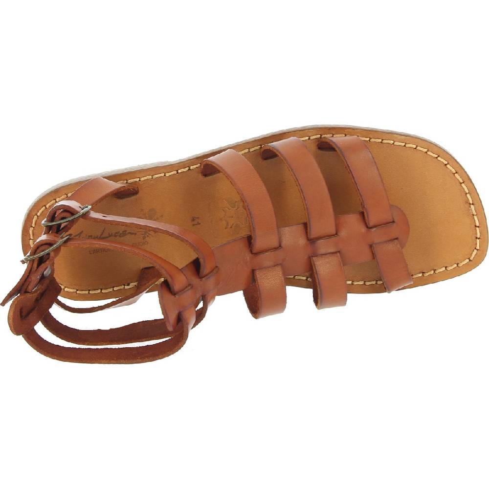 Lartigiano Del Cuoio Sandali romani da uomo in pelle color cuoio antico Online