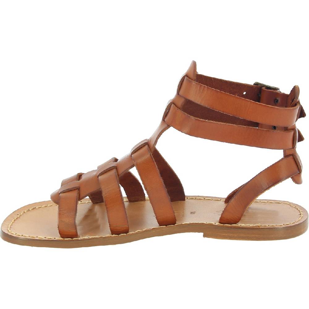 Lartigiano Del Cuoio Sandali romani da uomo in pelle color cuoio antico Online