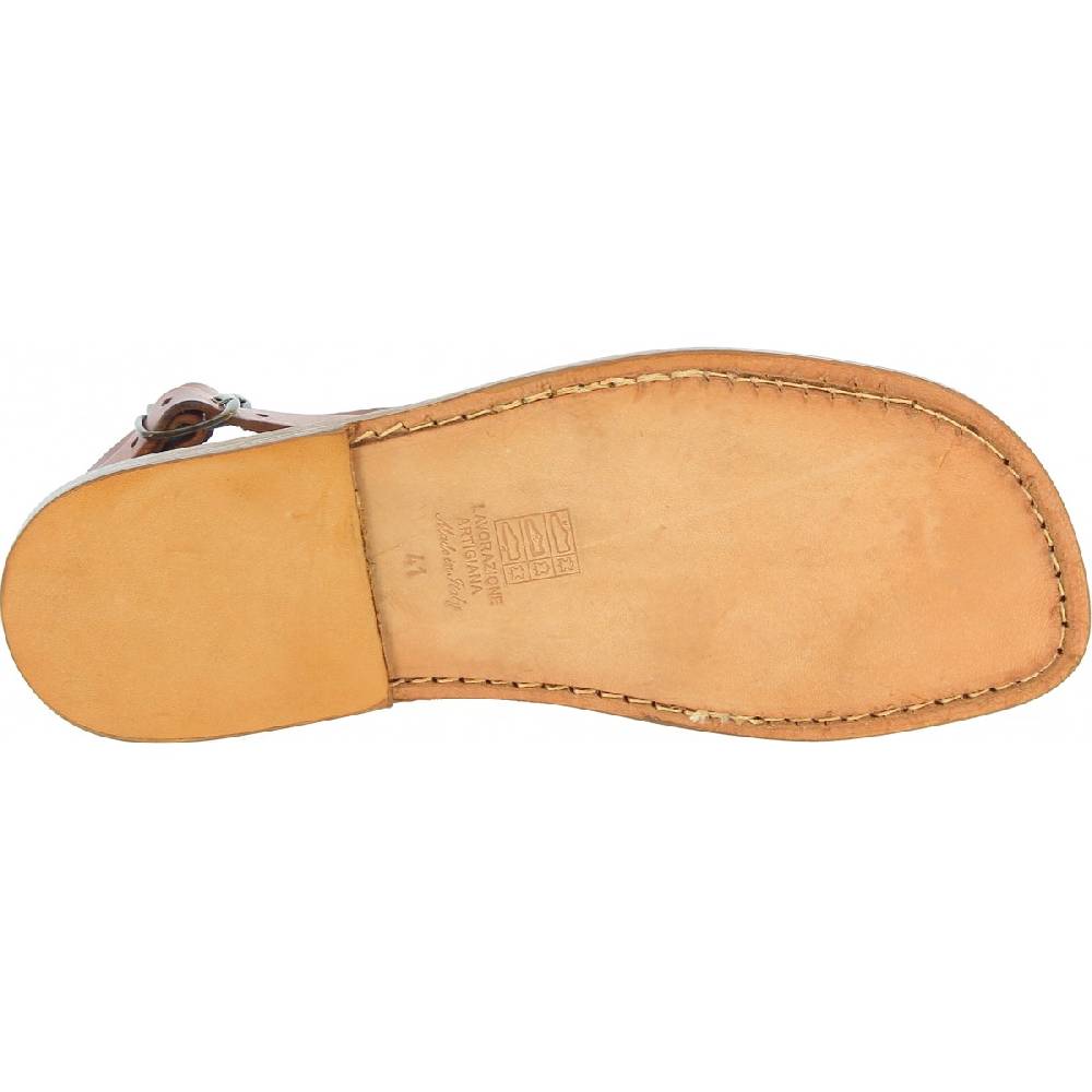 Lartigiano Del Cuoio Sandali romani da uomo in pelle color cuoio antico Online