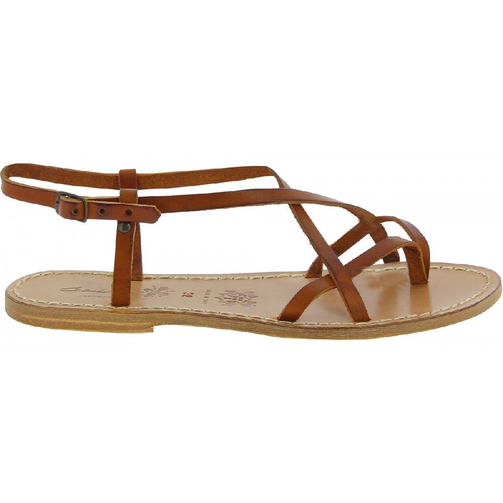 Lartigiano Del Cuoio Sandali da donna in pelle color cuoio fatti a mano Vendite Flash