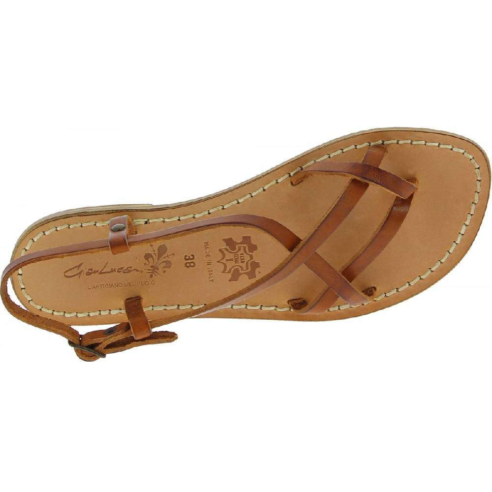 Lartigiano Del Cuoio Sandali da donna in pelle color cuoio fatti a mano Vendite Flash