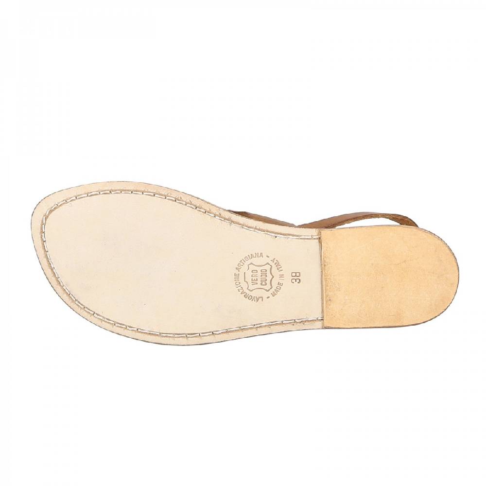 Lartigiano Del Cuoio Sandali infradito donna in pelle marrone Italia