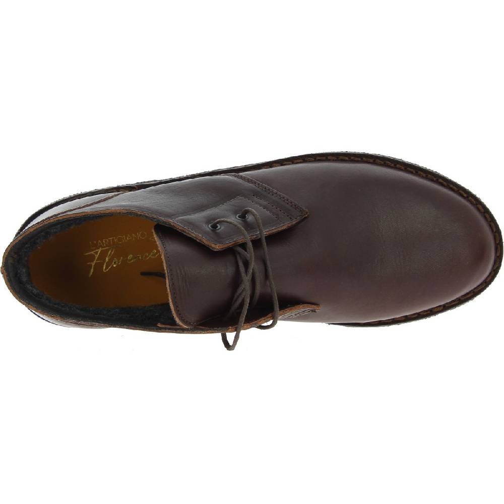 Lartigiano Del Cuoio Scarpe basse da uomo in pelle marrone scuro con fodera invernale Qualità