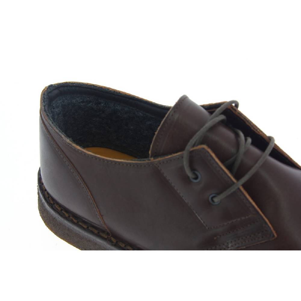 Lartigiano Del Cuoio Scarpe basse da uomo in pelle marrone scuro con fodera invernale Qualità