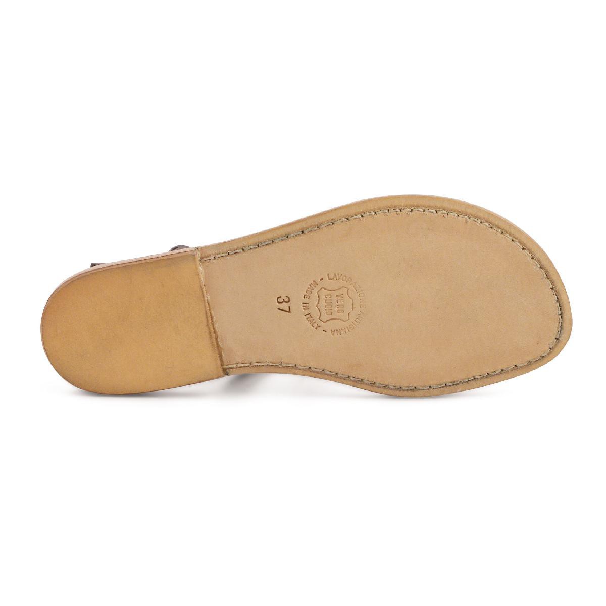 Lartigiano Del Cuoio Sandalo infradito in pelle nero artigianali da donna In Vendita