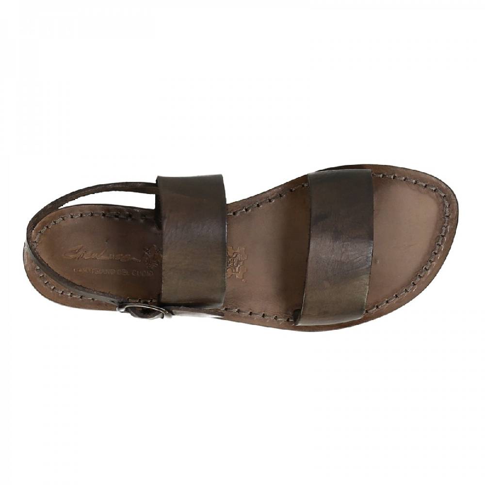 Lartigiano Del Cuoio Sandali francescani donna in pelle color fango artigianali Saldi