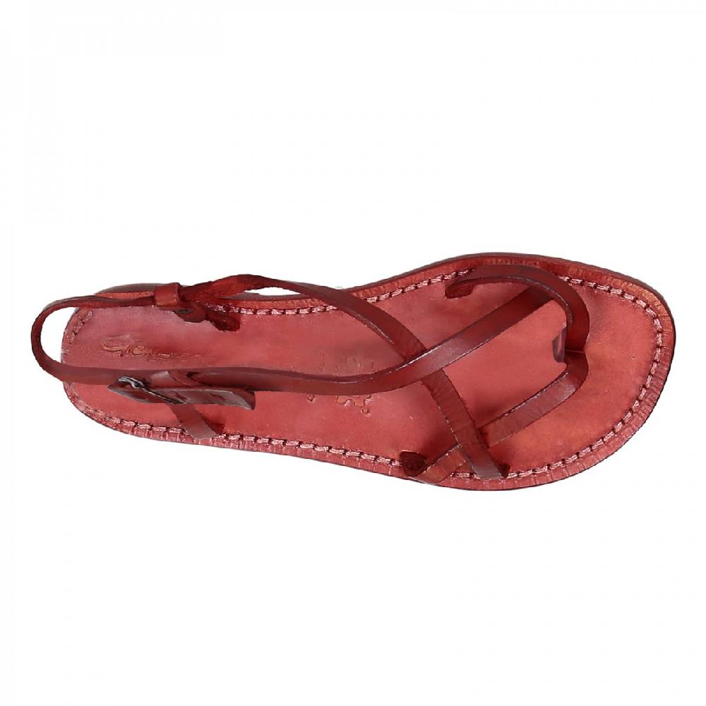 Lartigiano Del Cuoio Sandali cuoio artigianali donna in pelle rosso Offerte