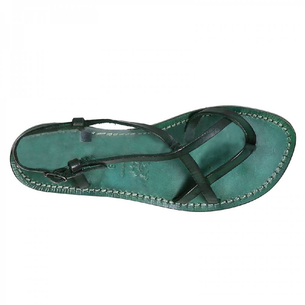 Lartigiano Del Cuoio Sandali cuoio artigianali donna in pelle verde Hotsell