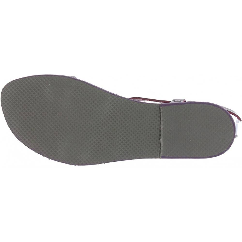 Lartigiano Del Cuoio Sandali donna in cuoio color prugna artigianali Vendita Calda