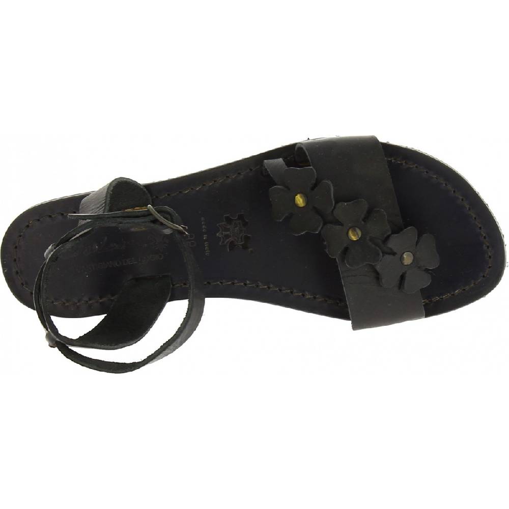 Lartigiano Del Cuoio Sandali bassi donna artigianali in pelle color nero Vendita Economica