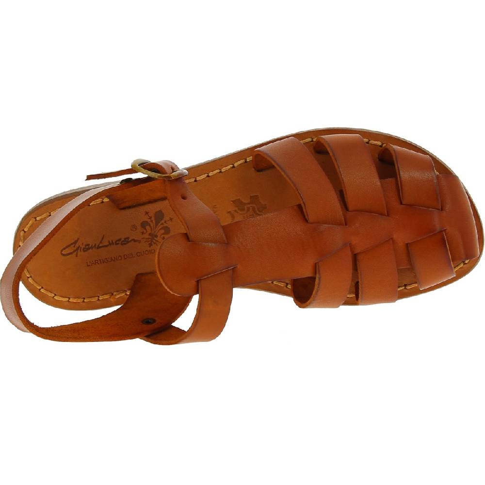 Lartigiano Del Cuoio Sandali bassi in pelle color cuoio fatti a mano in Italia In Saldo