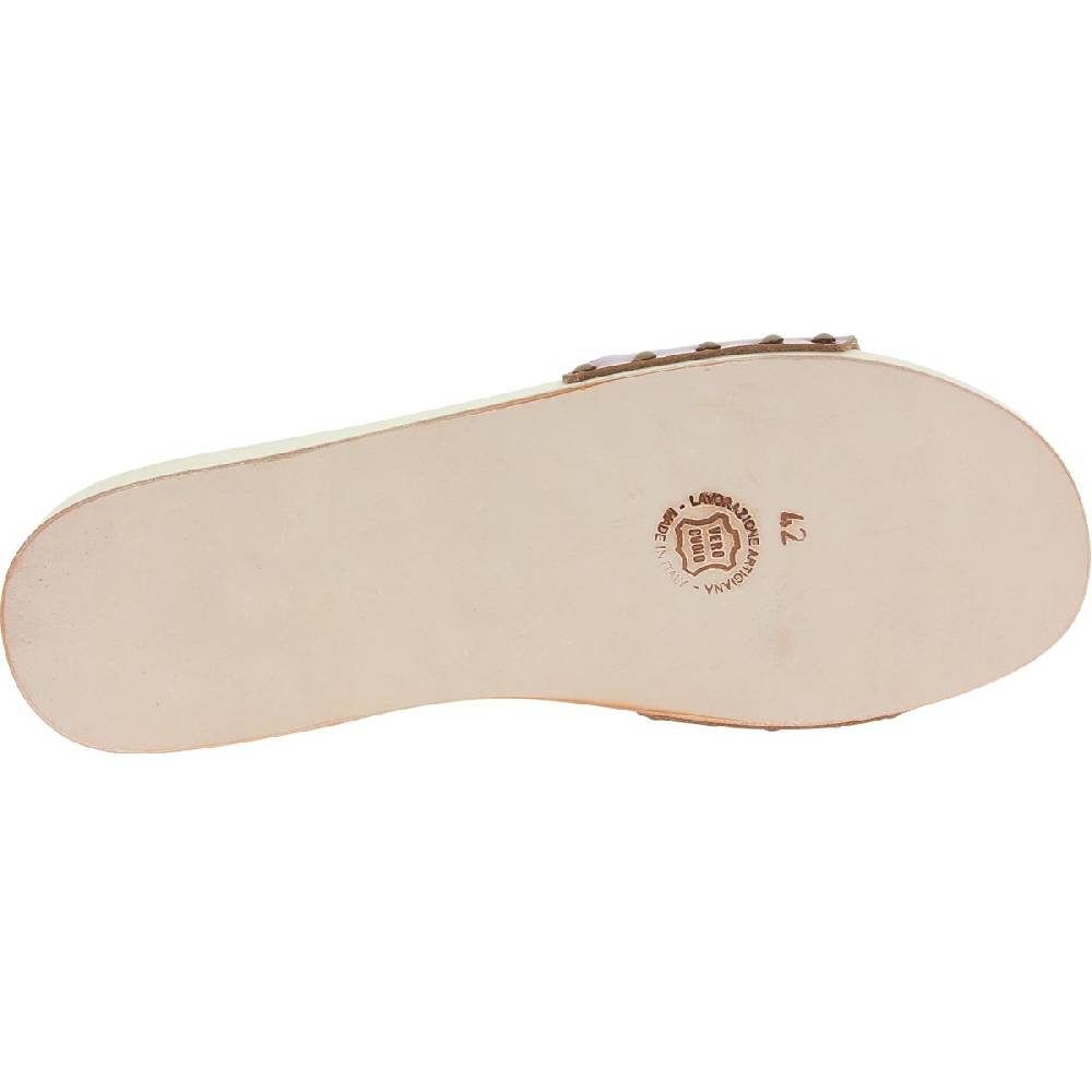 Lartigiano Del Cuoio Zoccoli in legno uomo con fascia regolabile in pelle color cuoio Nuova