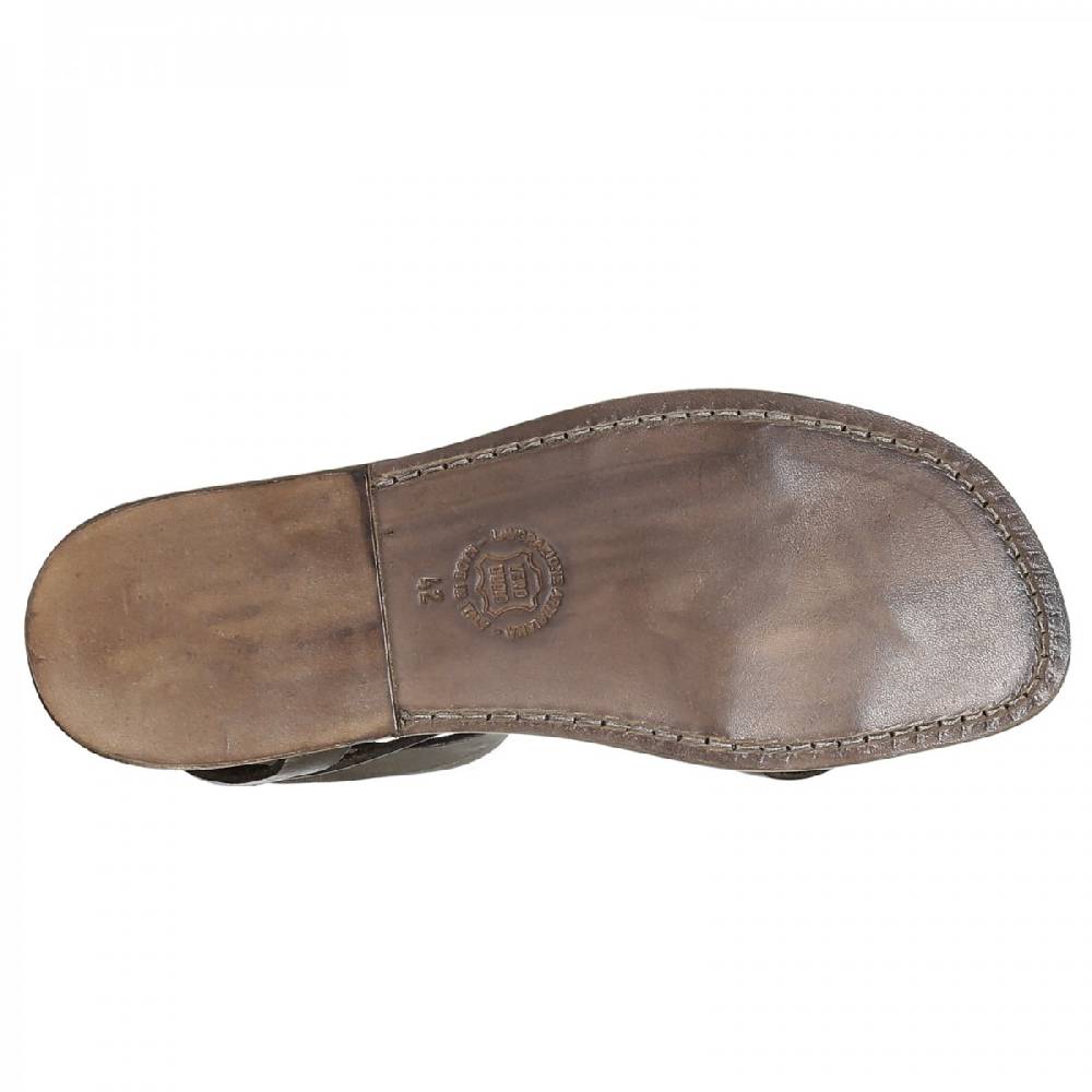 Lartigiano Del Cuoio Sandalo gladiatore uomo in pelle color fango In Linea