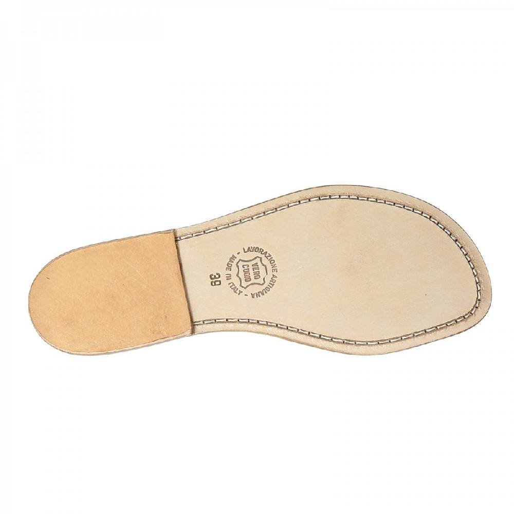 Lartigiano Del Cuoio Sandali schiava bassi da donna in pelle laminata bronzo Sottocosto