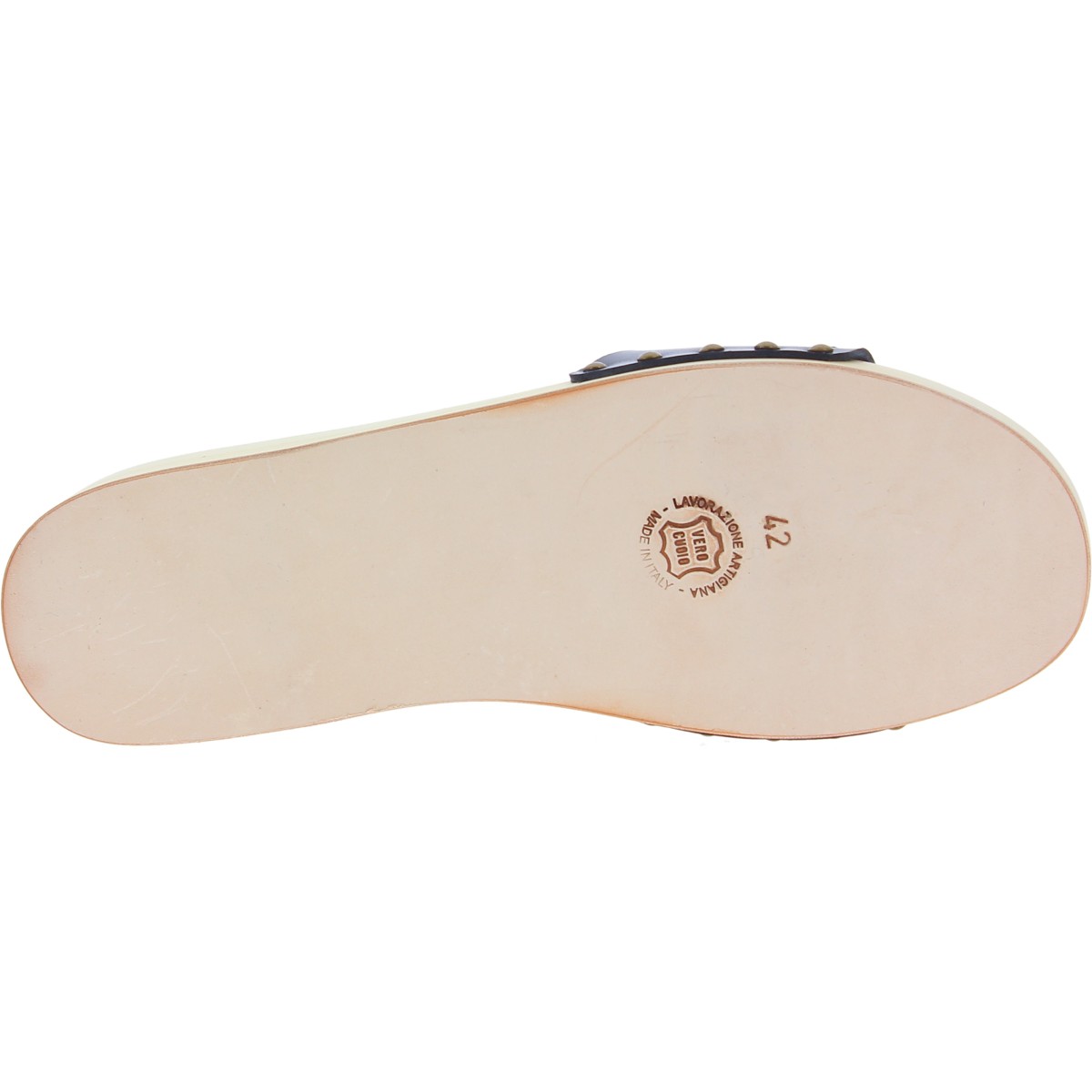 Lartigiano Del Cuoio Zoccoli di legno artigianali da donna con fascia regolabile in pelle nera Sconto