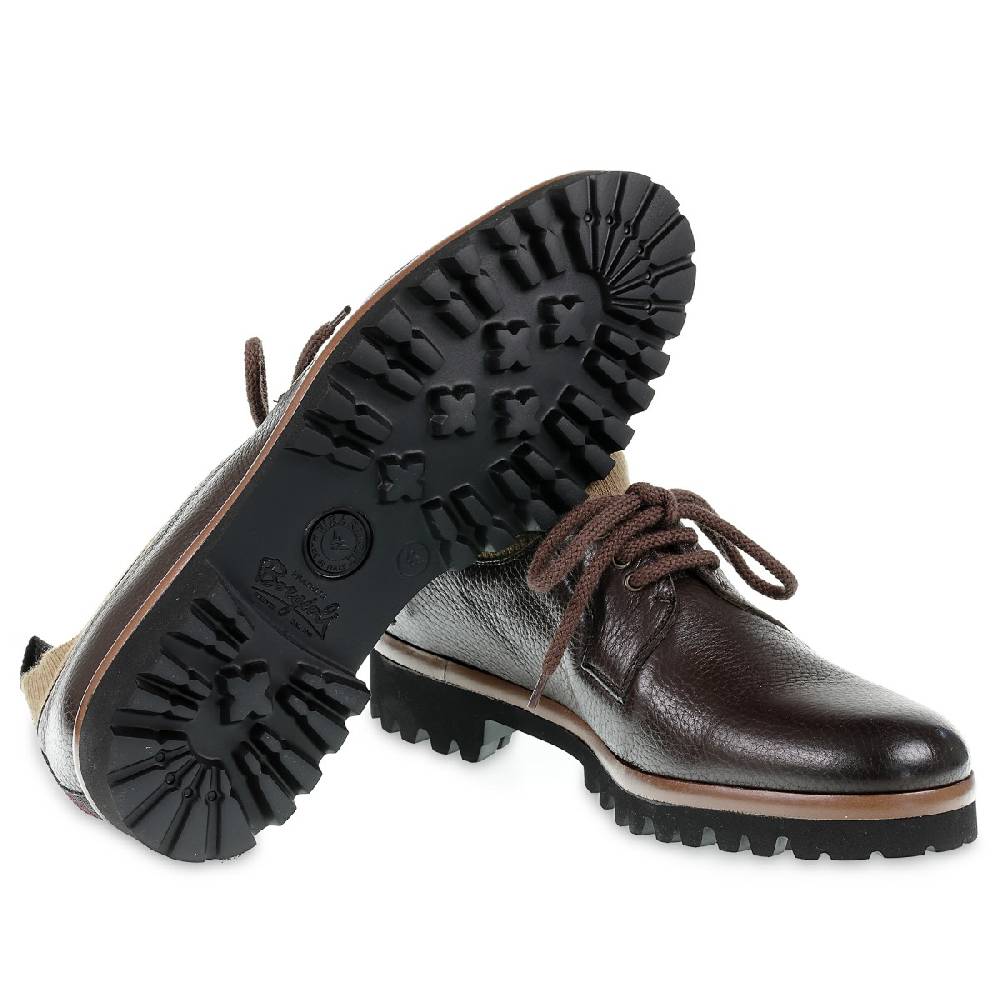 Lartigiano Del Cuoio Derby in cervo e cashmere marrone scuro - Fratelli Borgioli - Artigianalità Italiana Saldi