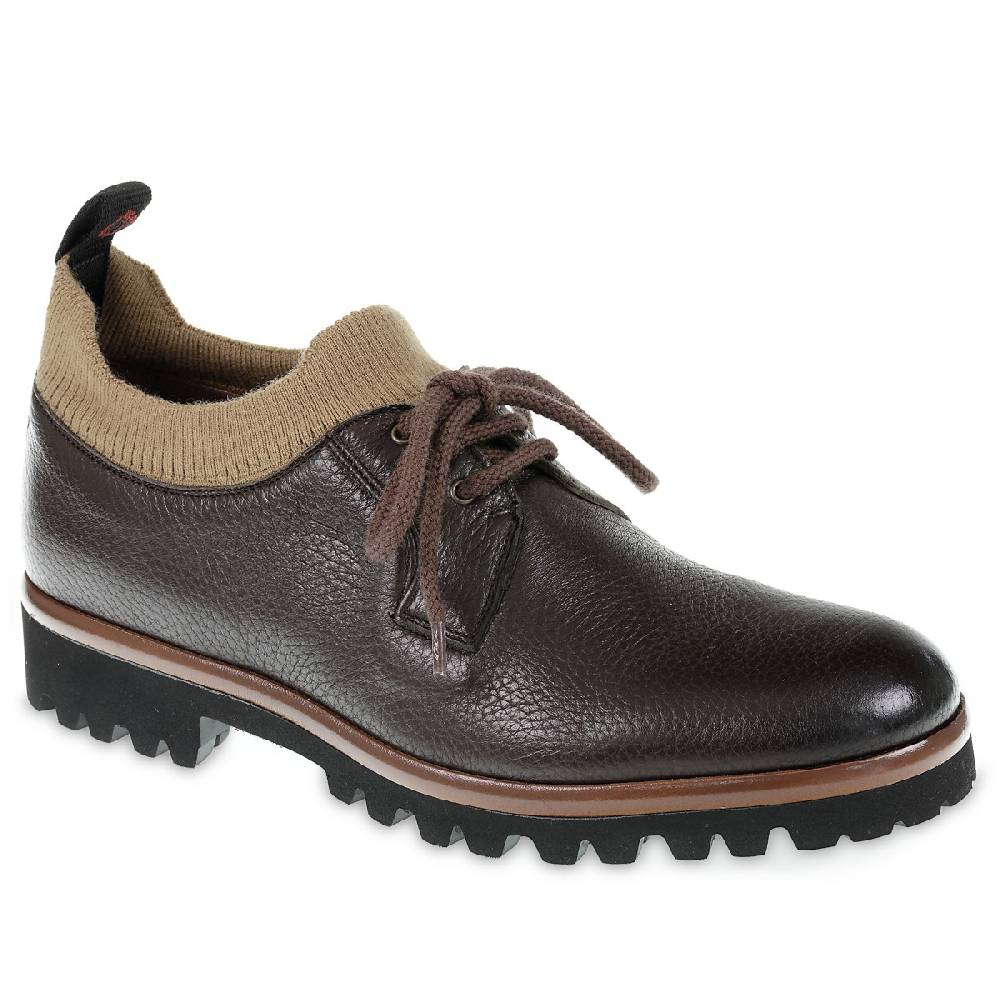 Lartigiano Del Cuoio Derby in cervo e cashmere marrone scuro - Fratelli Borgioli - Artigianalità Italiana Saldi