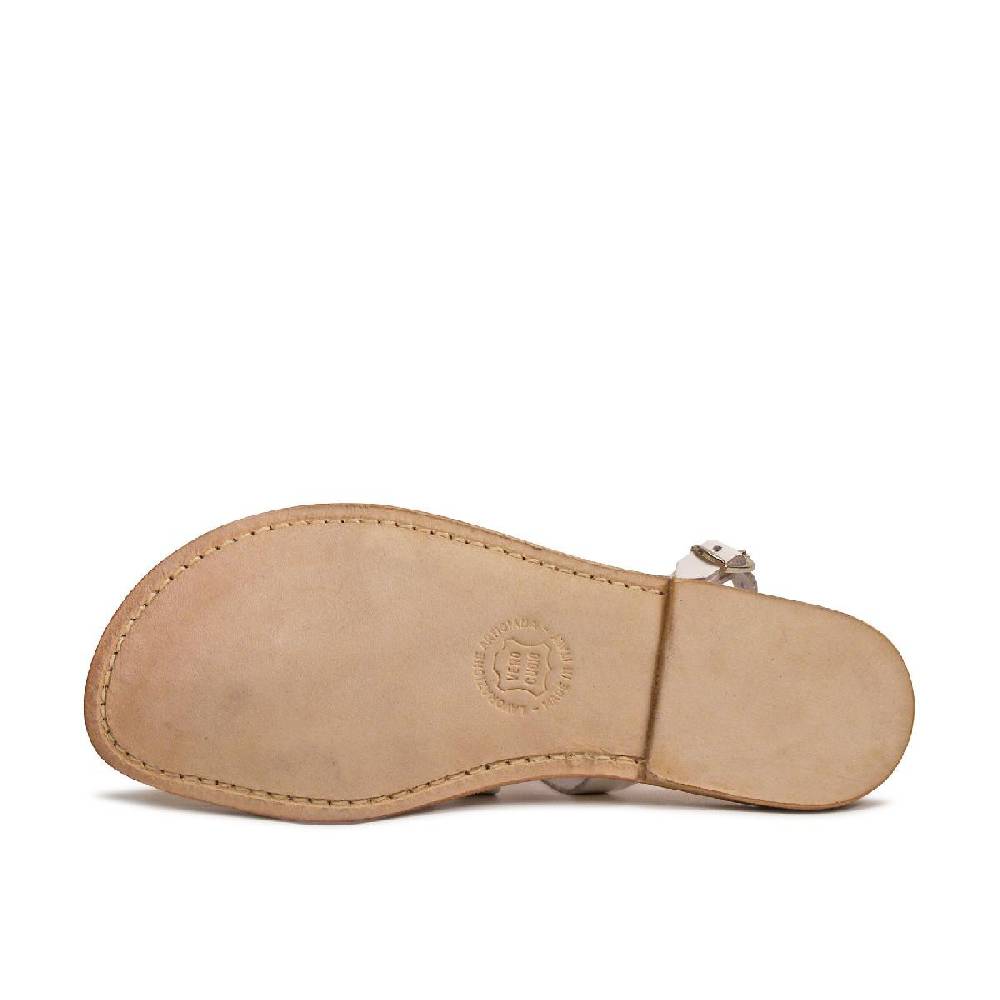 Lartigiano Del Cuoio Sandali bianchi infradito alla schiava artigianali in pelle Promozione