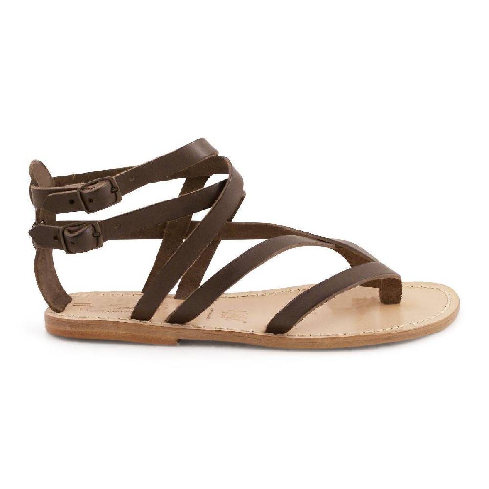 Lartigiano Del Cuoio Sandali gladiatore donna in pelle marrone artigianali Spedizione Gratuita