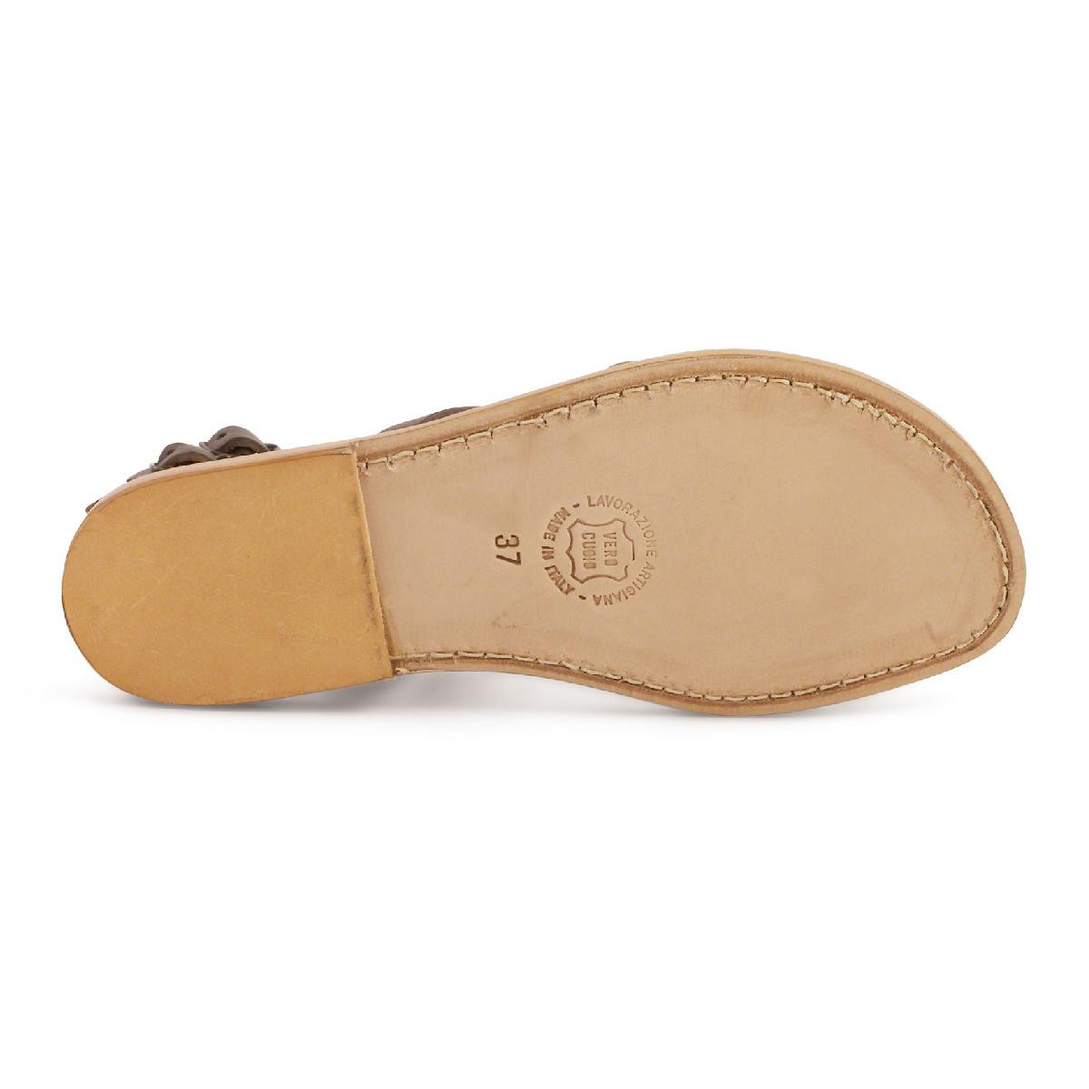 Lartigiano Del Cuoio Sandali gladiatore donna in pelle marrone artigianali Spedizione Gratuita