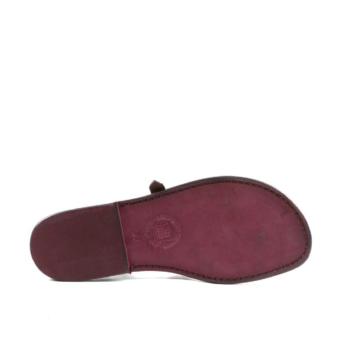 Lartigiano Del Cuoio Sandali artigianali cuoio donna fatti in Italia in pelle color prugna Fino Al -60%