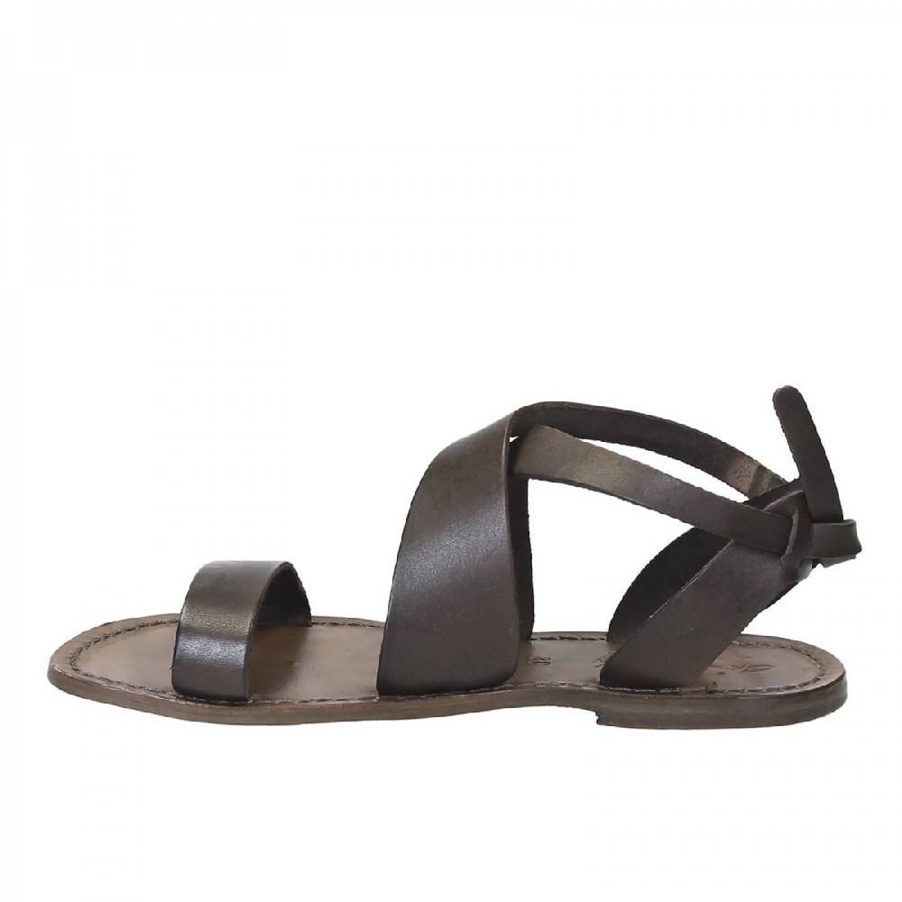 Lartigiano Del Cuoio Sandali donna fatti a mano in pelle color fango Sconto