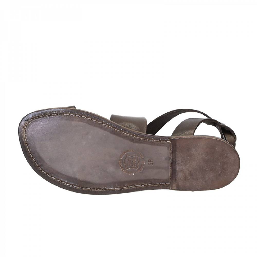Lartigiano Del Cuoio Sandali donna fatti a mano in pelle color fango Sconto