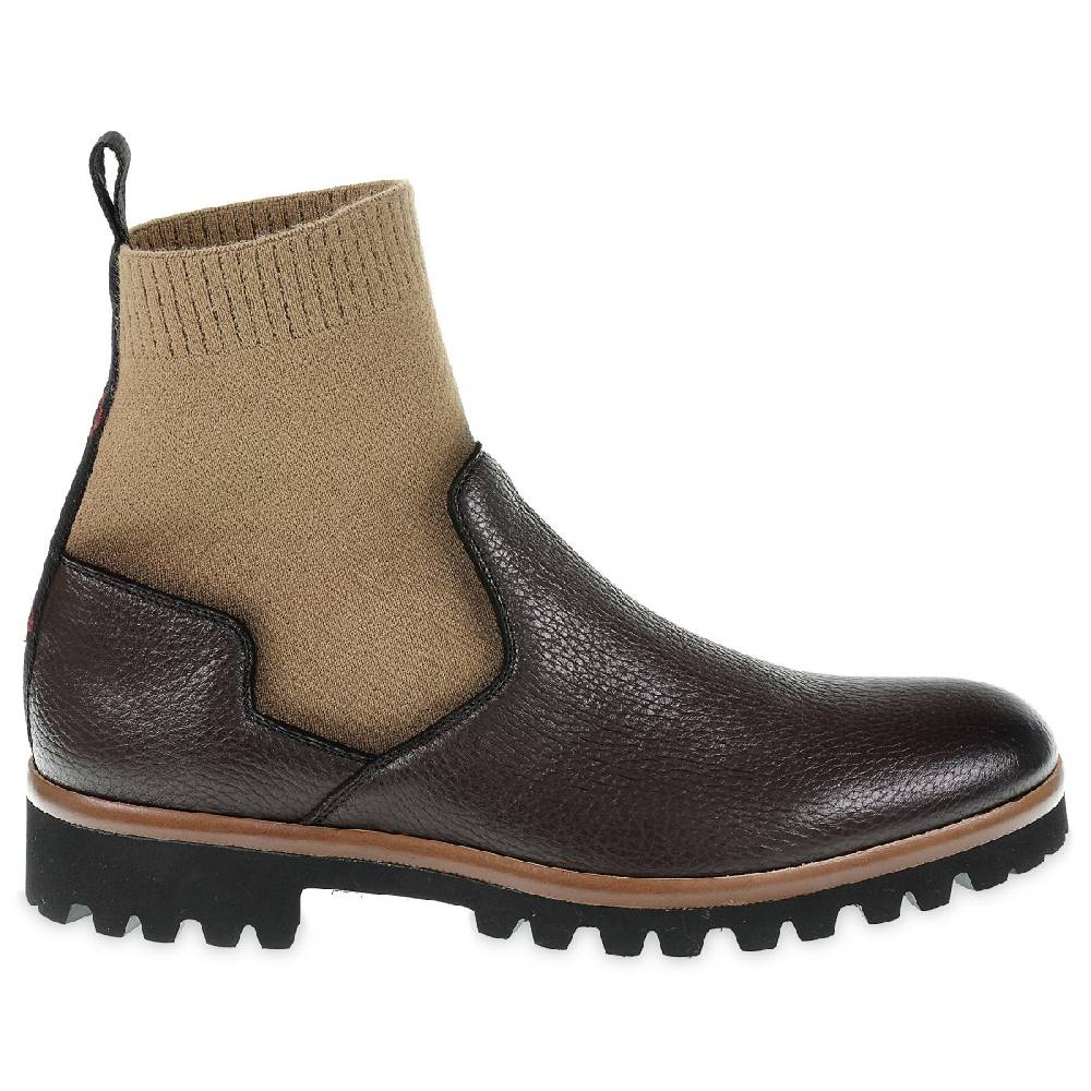 Lartigiano Del Cuoio Stivaletto chelsea in cervo marrone e cashmere - Fratelli Borgioli Outlet