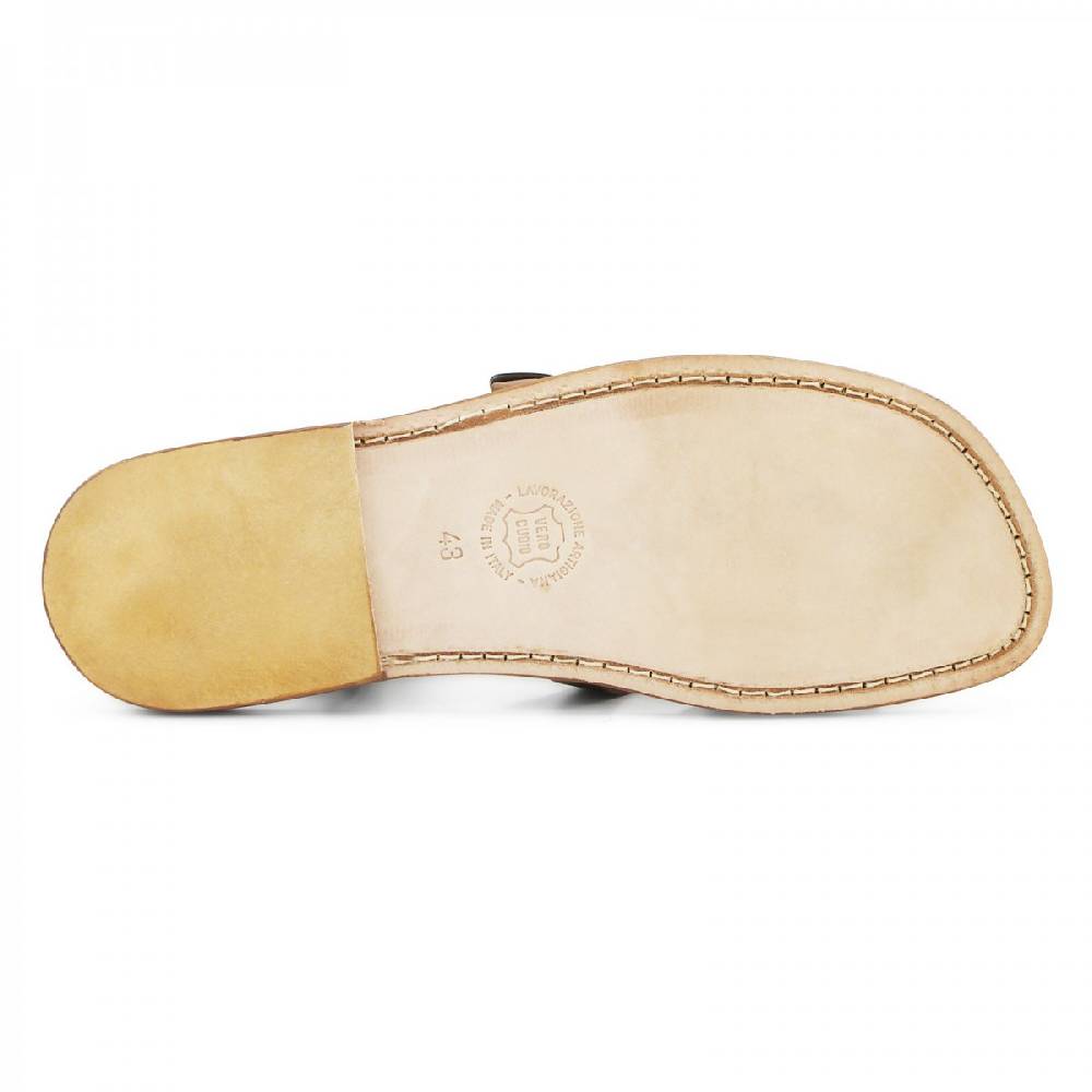 Lartigiano Del Cuoio Sandali frate in pelle bicolore fatti a mano Saldi Di Fabbrica