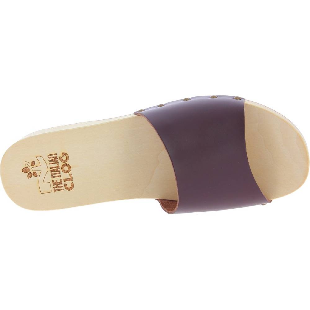 Lartigiano Del Cuoio Zoccoli in legno da uomo con fascia larga in pelle color testa di moro Vendite Flash