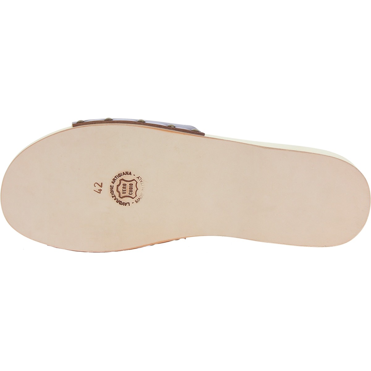 Lartigiano Del Cuoio Zoccoli in legno da uomo con fascia larga in pelle color testa di moro Vendite Flash