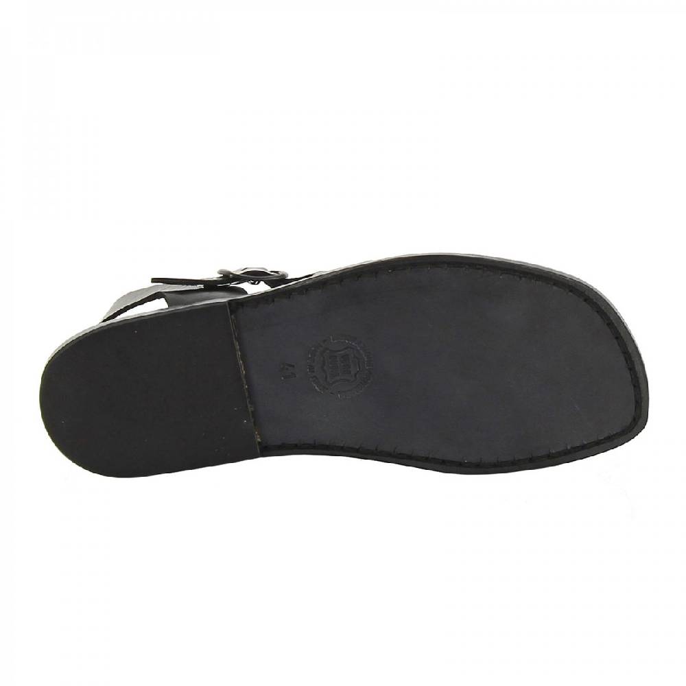 Lartigiano Del Cuoio Sandali in cuoio da uomo fatti a mano in pelle nero Moda