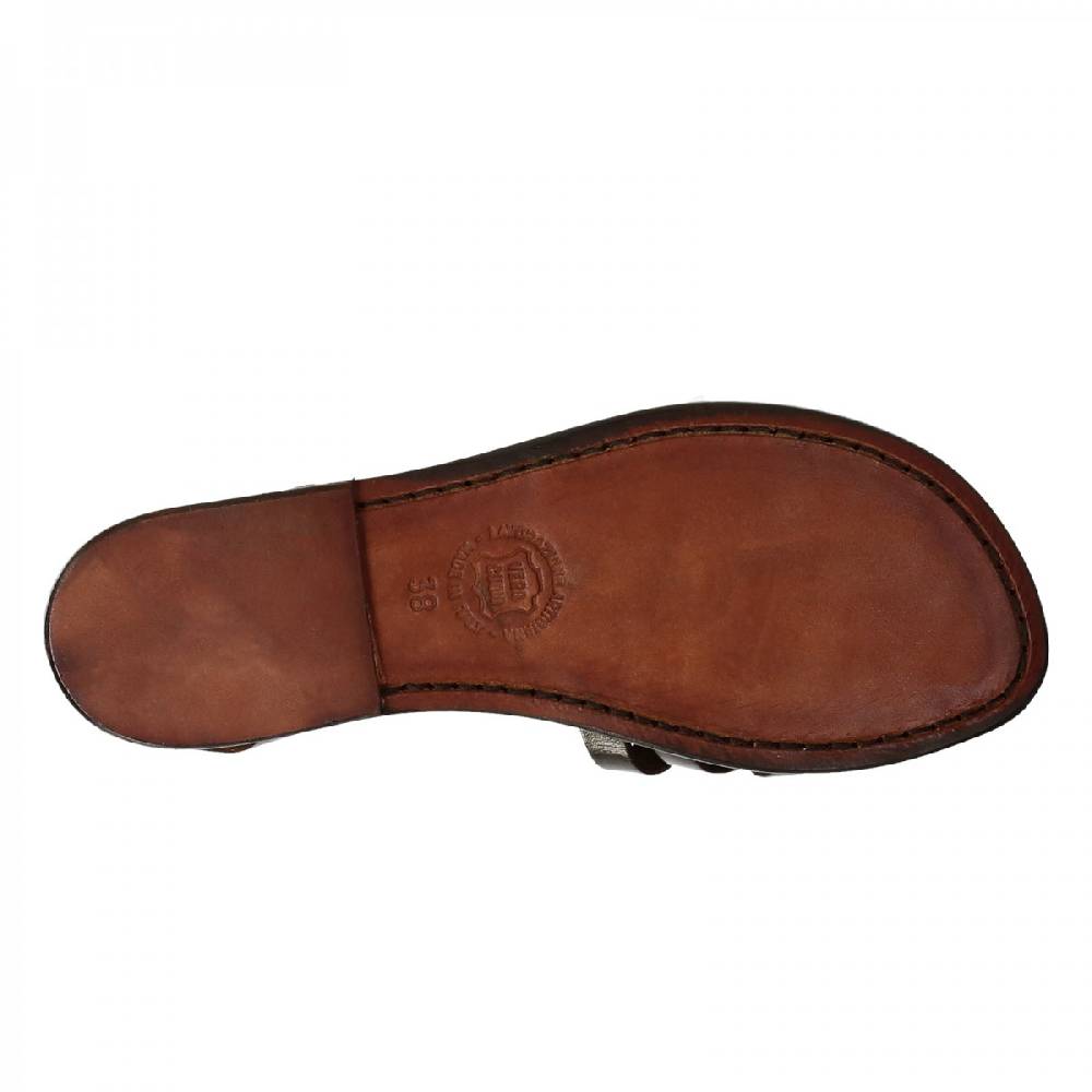 Lartigiano Del Cuoio Sandali artigianali donna in pelle color testa di moro Nuovo