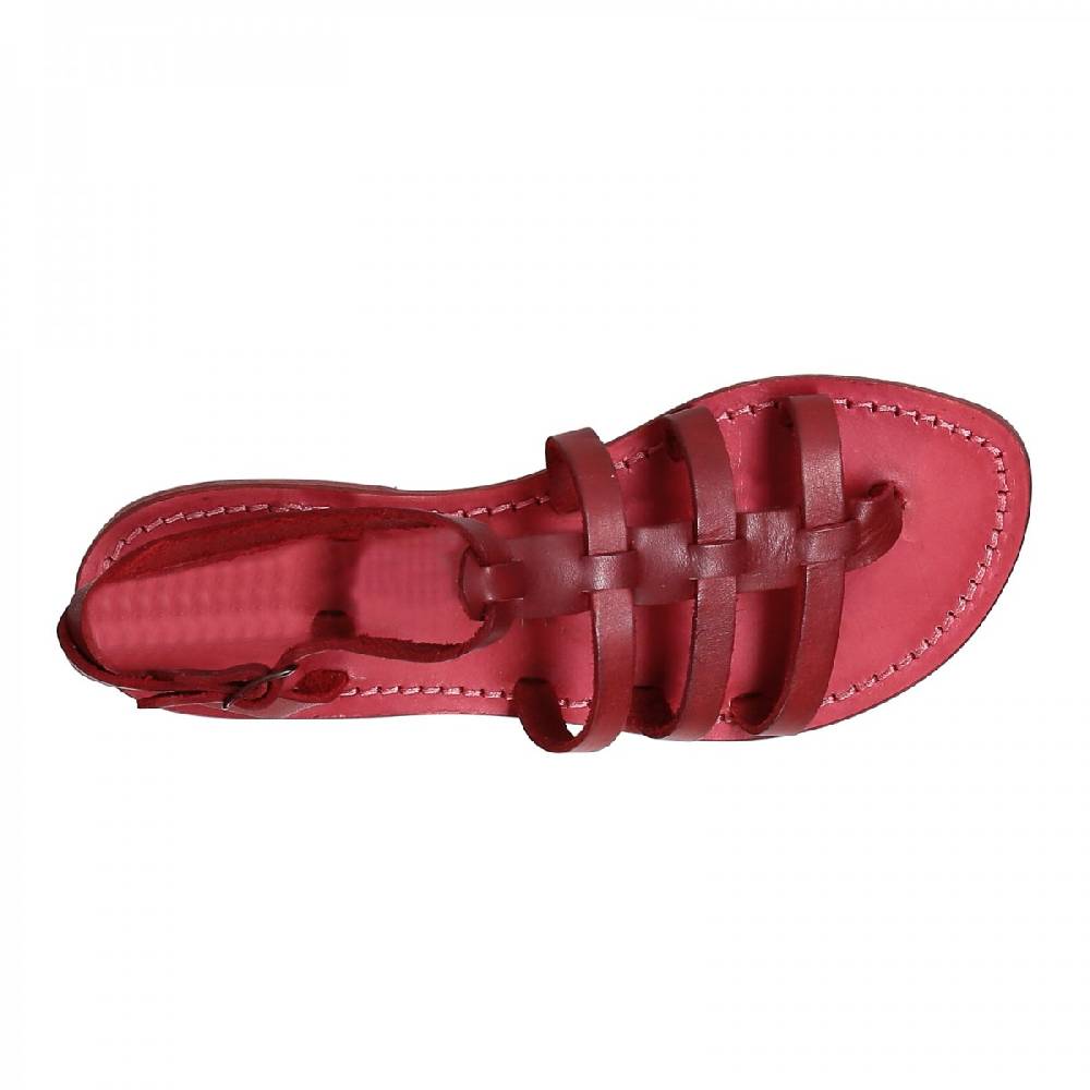 Lartigiano Del Cuoio Sandali gladiatore donna in pelle rosso fatti a mano in Italia Offerta speciale