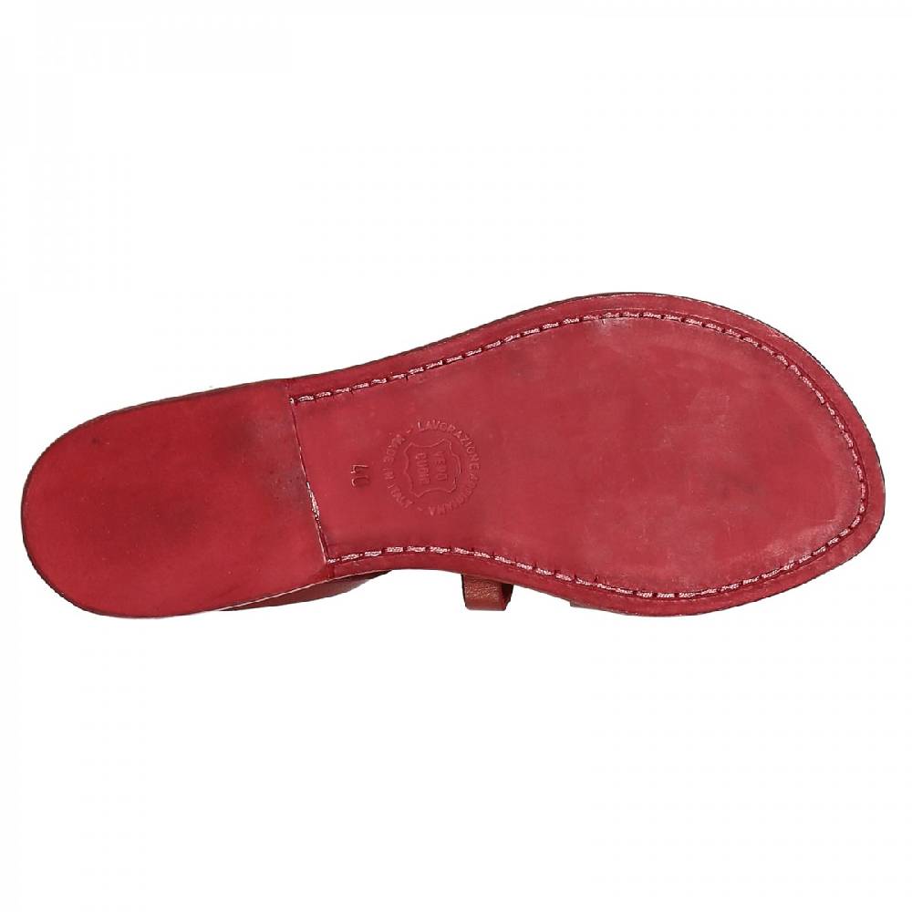 Lartigiano Del Cuoio Sandali gladiatore donna in pelle rosso fatti a mano in Italia Offerta speciale