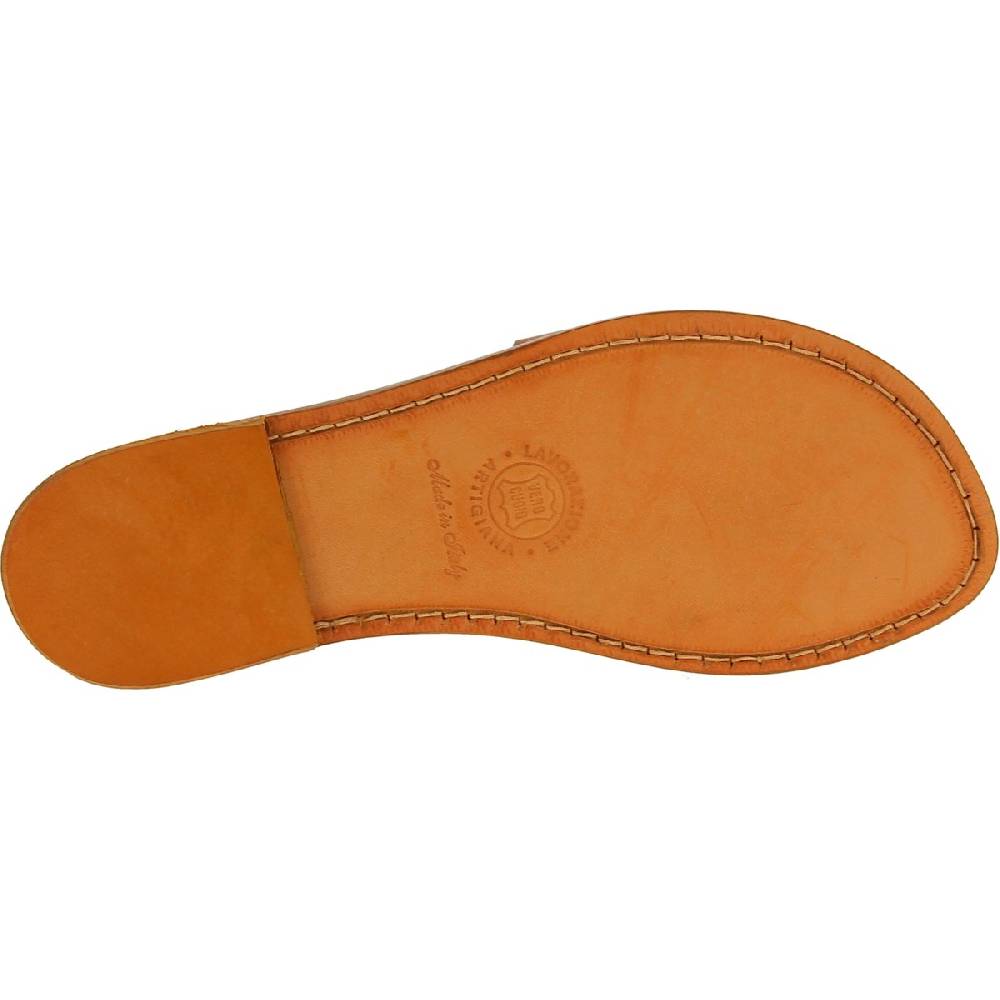 Lartigiano Del Cuoio Ciabatte donna in pelle marrone artigianali Soddisfazione Garantita