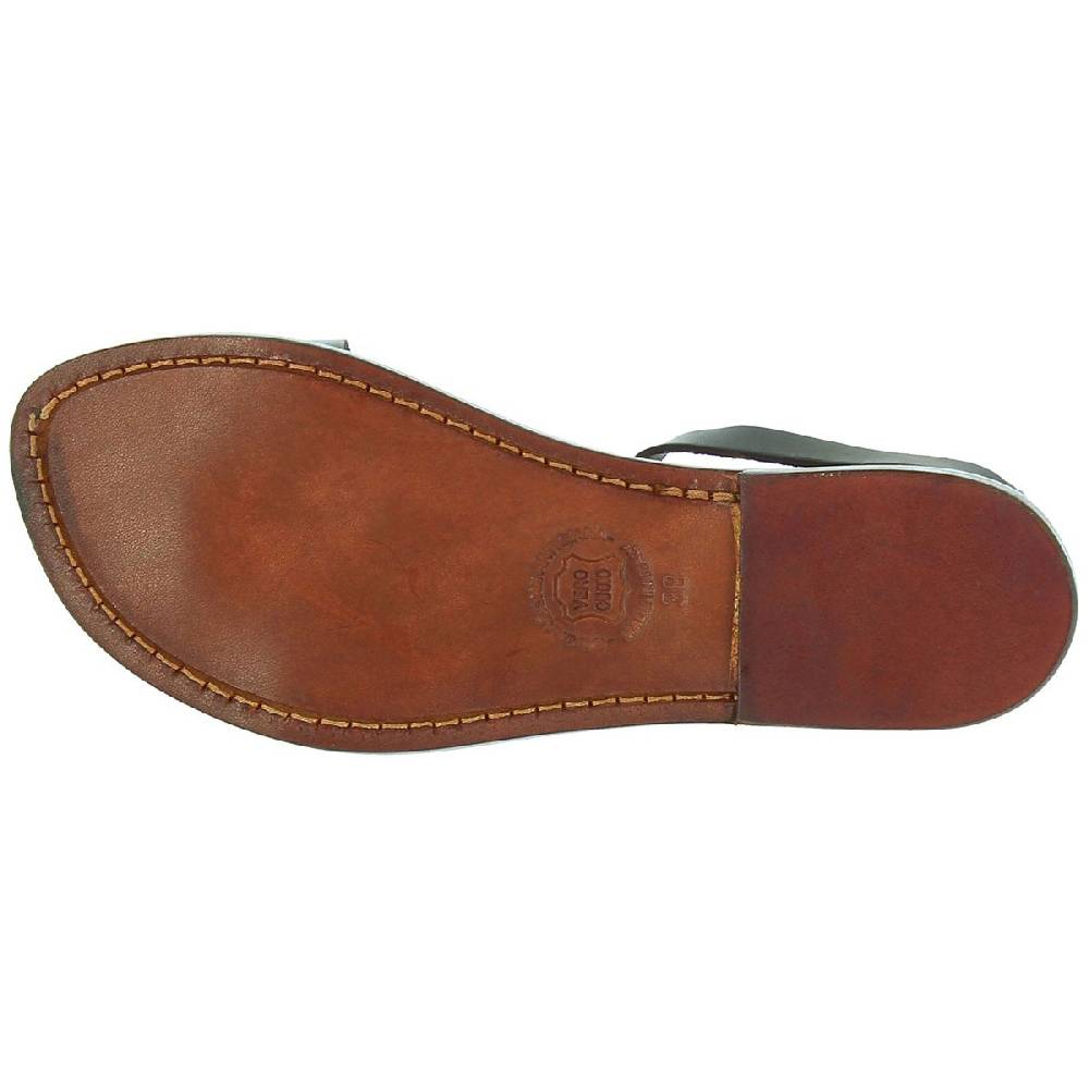 Lartigiano Del Cuoio Sandali bassi donna artigianali in pelle color testa di moro Negozi Online