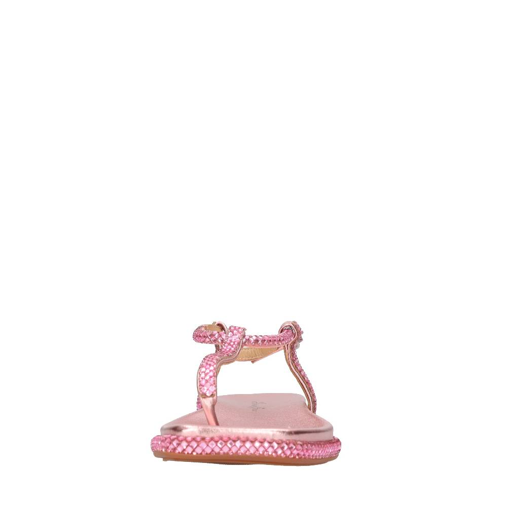 ALMA EN PENA Sandali flat infradito in pelle e strass Saldi
