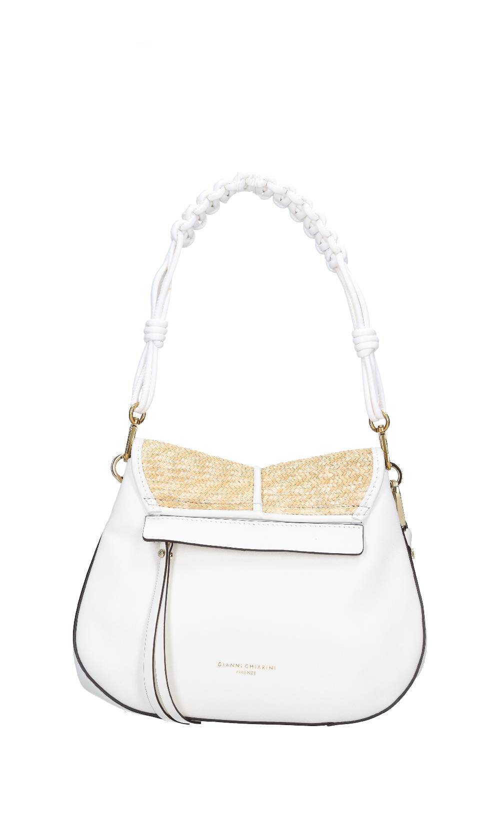 GIANNI CHIARINI Tracolla Helena Round in pelle e rafia In Linea