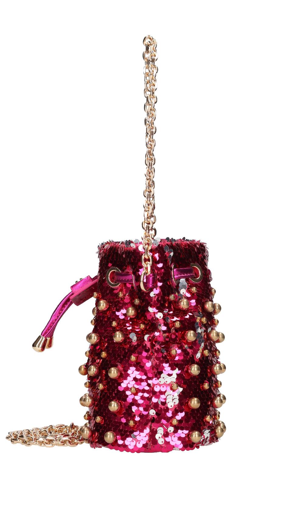 LA CARRIE Borsa in paillettes ed ecopelle con borchie sferiche applicate Convenienza
