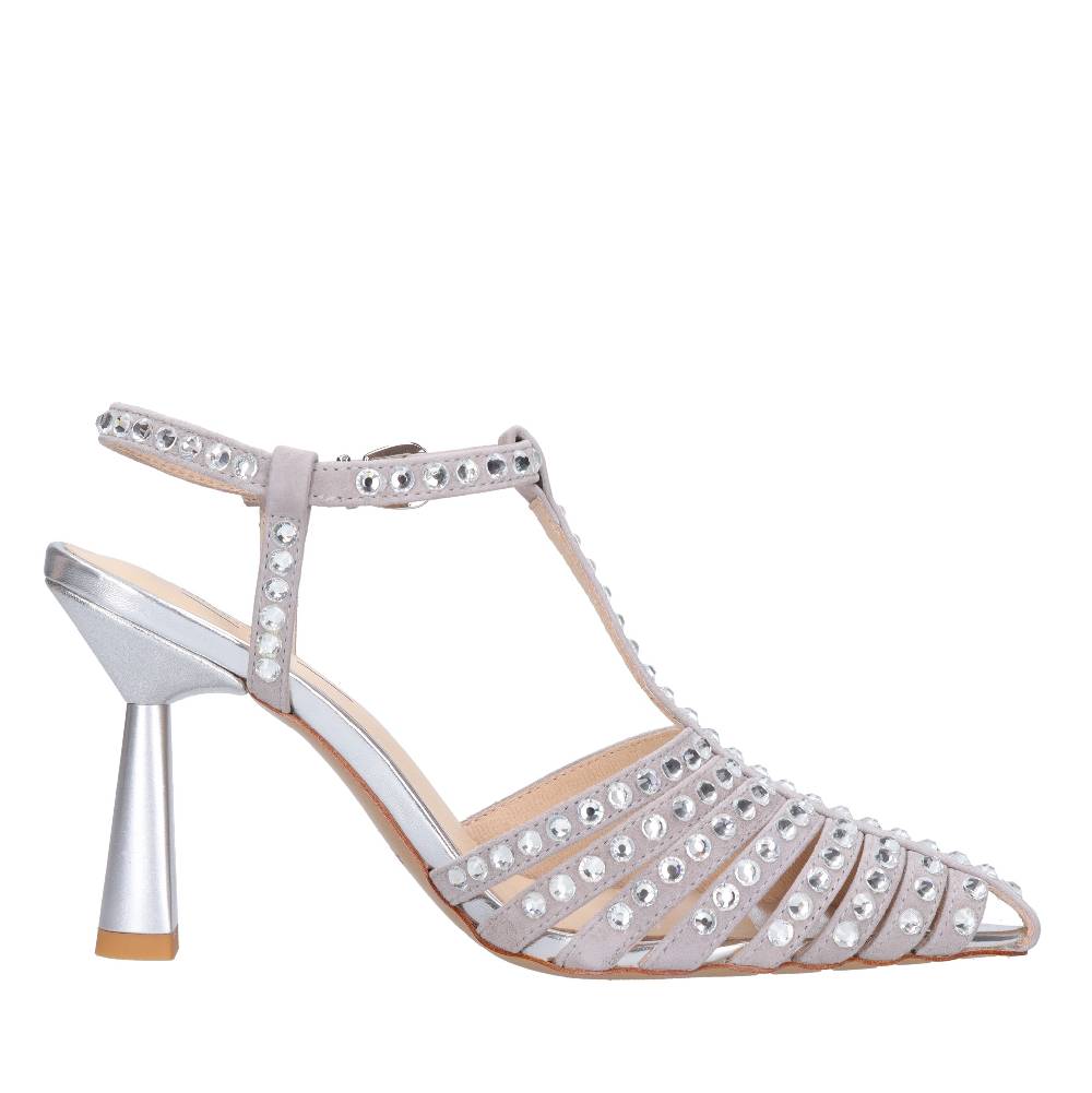 EMANUELLE VEE Décolleté Slingback in pelle e strass Novità