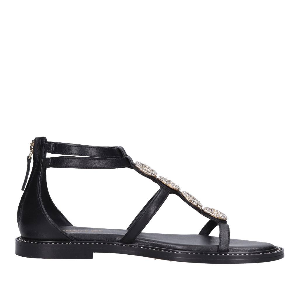 EMANUELLE VEE Sandali in pelle e strass Online