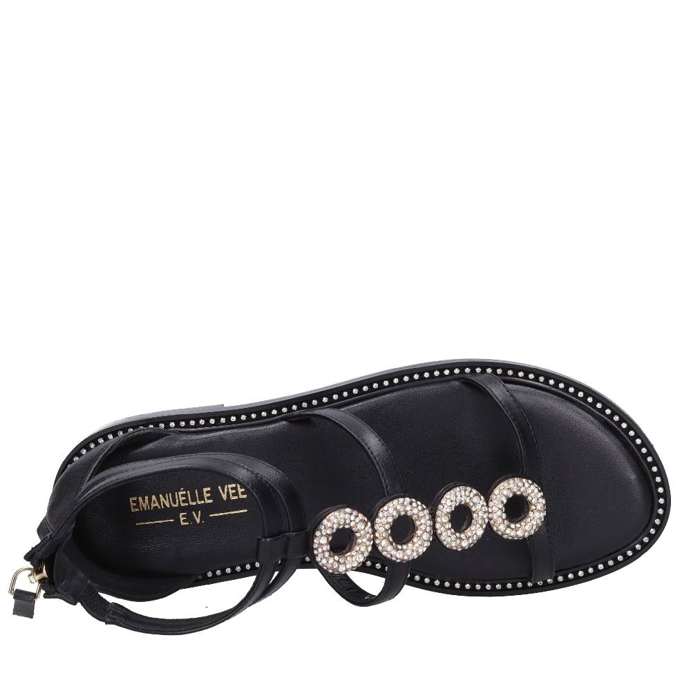 EMANUELLE VEE Sandali in pelle e strass Online